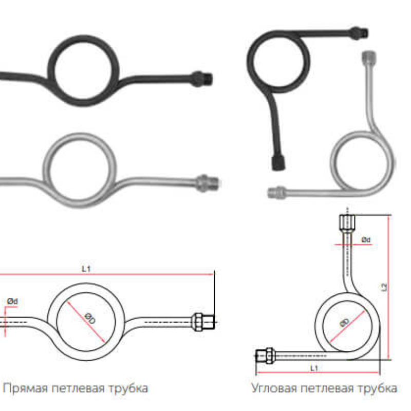 Трубка петлевая прямая внутренняя G1/2 — наружная G1/2 сталь(росма)